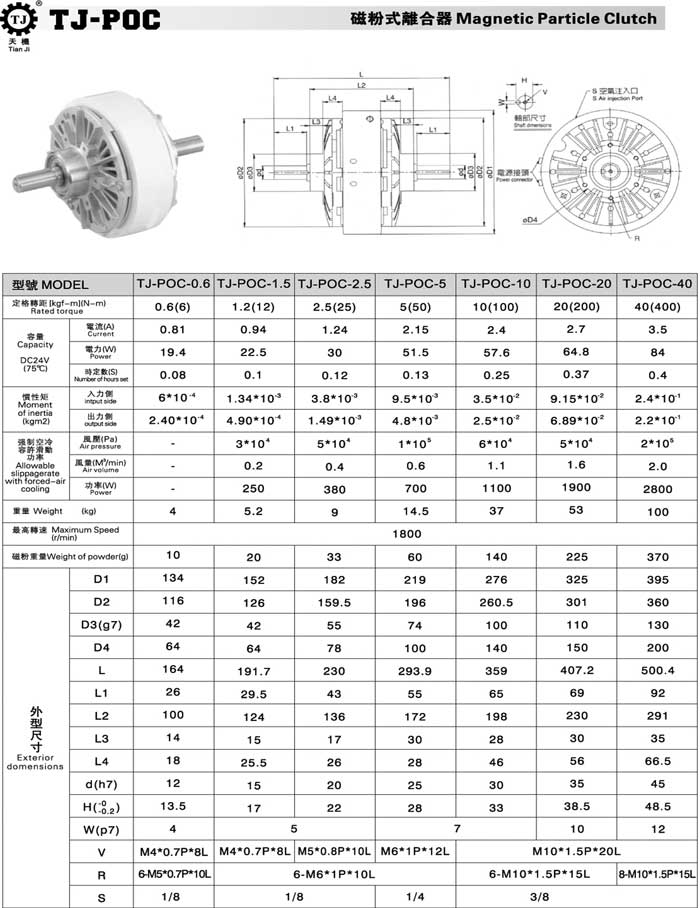 磁粉离合器TJ-POC