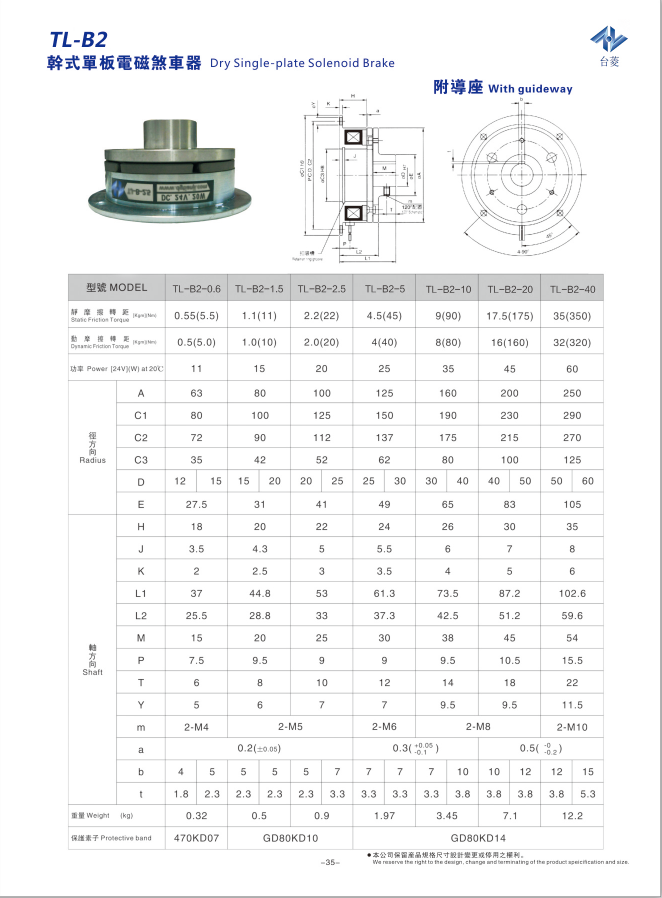 摩擦式电磁制动器规格尺寸参数表